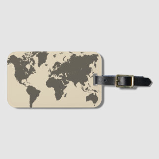 Kaart van de wereld bagagelabel