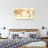 Kaart van de wereld canvas afdruk (Insitu (Slaapkamer))