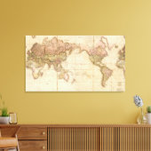 Kaart van de wereld canvas afdruk (Insitu (Woonkamer))