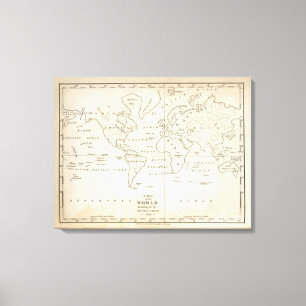 Kaart van de wereld canvas afdruk