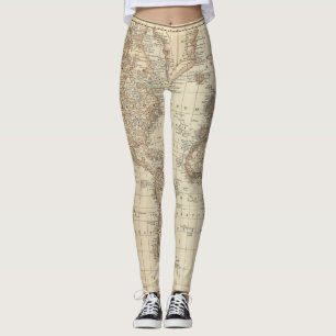 Kaart van de wereld leggings