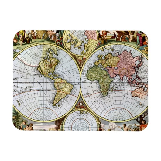 Kaart van de wereld magneet (Horizontaal)