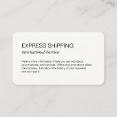 Kaart van de wereld / Monogram Visitekaartje (Achterkant)