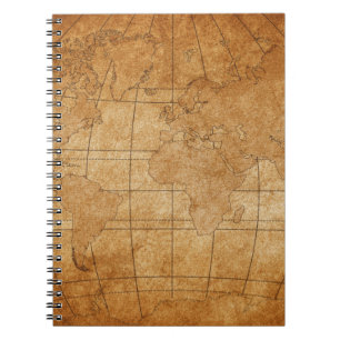 kaart van de wereld notitieboek