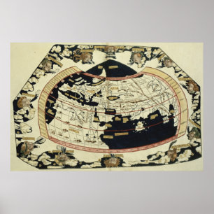Kaart van de wereld poster