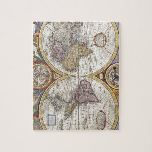 Kaart van de wereld vanaf 1626 legpuzzel