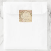 Kaart van de wereld vierkante sticker (Tas)