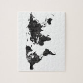 Kaart van de Wereld Waterverf Black Legpuzzel (Verticaal)