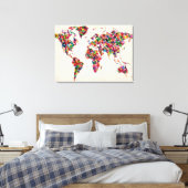 Kaart van de Wereldkaart Canvas Afdruk (Insitu (Slaapkamer))