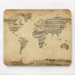 Kaart van de Wereldkaart van de Oude Muziek van he Muismat