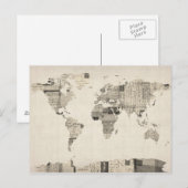 Kaart van de Wereldkaart van oude Briefkaarten (Voorkant / Achterkant)
