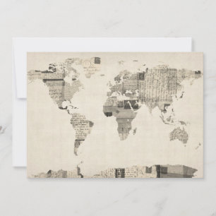 Kaart van de Wereldkaart van oude Briefkaarten