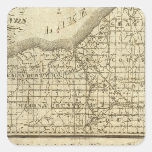 Kaart van de Westerne reserve Vierkante Sticker (Voorkant)