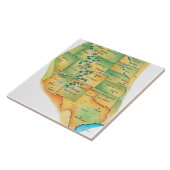 Kaart van de Westerne Verenigde Staten Tegeltje (Zijkant)