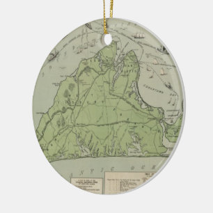 kaart van de wijngaard Marthas (1913) Keramisch Ornament