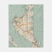  kaart van de wijngaard van Martha (1917) Fleece Deken (Voorkant)