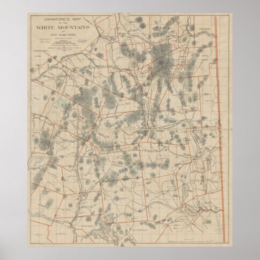  kaart van de witte bergen (1896) poster (Voorkant)