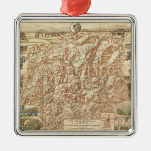  kaart van de witte bergen (1937) metalen ornament