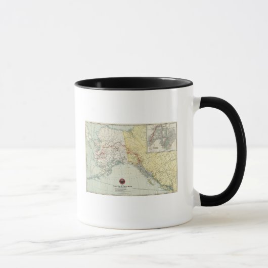 Kaart van de witte pas & route Yukon en verbinding Mok (Rechts)