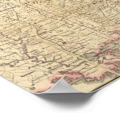 Kaart van de zetel van de burgeroorlog in Amerika Poster (Hoek)