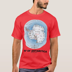 Kaart van de Zuidelijke continentale geografische T-shirt