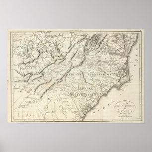 Kaart van de zuidelijke provincies van de Verenigd Poster