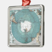 Kaart van de Zuidpool Metalen Ornament (Links)