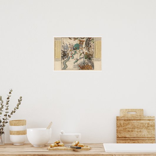  kaart van de zuidpool poster (Keuken)