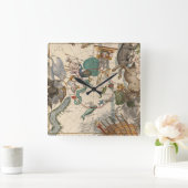  kaart van de zuidpool vierkante klok (Huis)