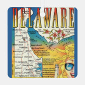  kaart van Delaware Metalen Ornament (Achterkant)