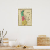 Kaart van Delaware Poster (Keuken)