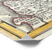 kaart van Denemarken (1730) Poster (Hoek)