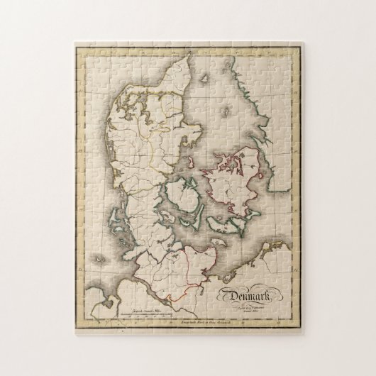  kaart van Denemarken (1815) Legpuzzel (Verticaal)