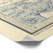 kaart van Denemarken (1861) Poster (Hoek)