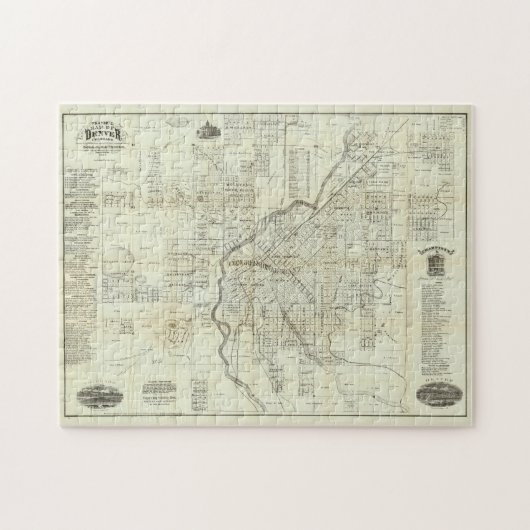  kaart van Denver CO (1879) Legpuzzel (Horizontaal)
