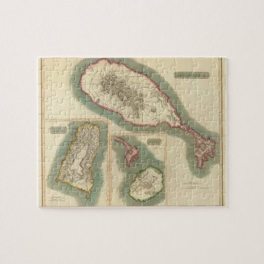 kaart van diverse eilanden in het Caribisch gebie Legpuzzel (Horizontaal)