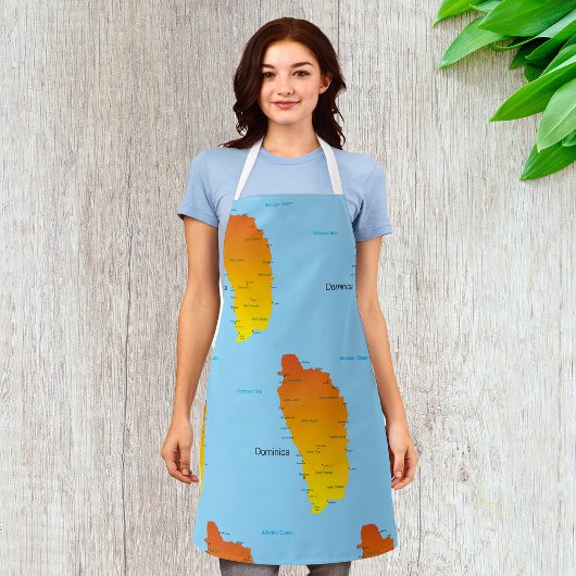 kaart van Dominica Schort