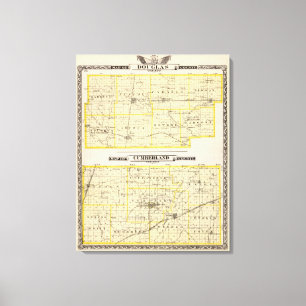 Kaart van Douglas County Map of Cumberland County Canvas Afdruk