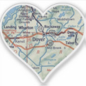 Kaart van Dover NJ 50 Sticker (Voorkant)