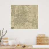  kaart van Downtown Houston (1913) Poster (Keuken)