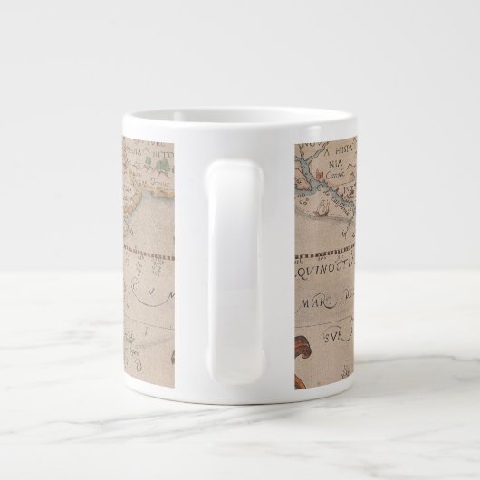 Kaart van Drake's Circumnavigation van het Wereldb Extra Grote Beker (Achterkant)