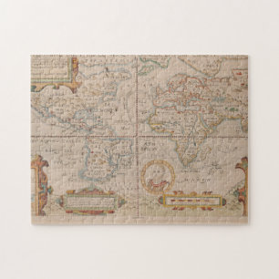 Kaart van Drake's Circumnavigation van het Wereldb Legpuzzel