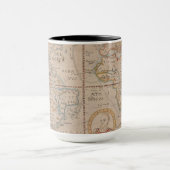 Kaart van Drake's Circumnavigation van het Wereldb Mok (Midden)