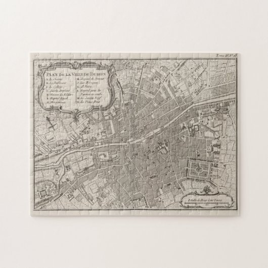  kaart van Dublin Ierland (1764) Legpuzzel (Horizontaal)
