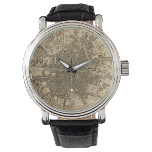 kaart van Dublin Ierland (1797) Horloge