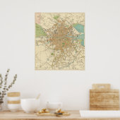 kaart van Dublin Ierland (1914) Poster (Keuken)