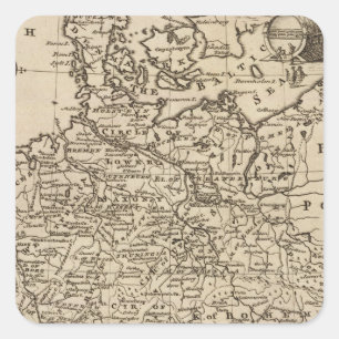 Kaart van Duitsland Vierkante Sticker