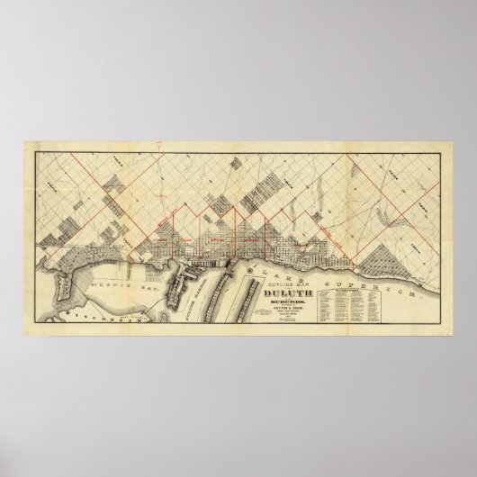 Kaart van Duluth en Suburbs Poster (Voorkant)