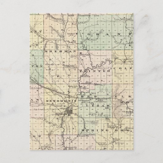 Kaart van Dunn County, staat Wisconsin (Voorkant)