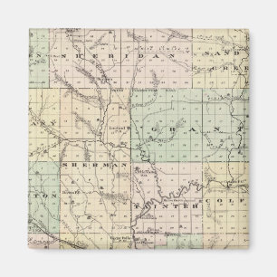 Kaart van Dunn County, staat Wisconsin Magneet